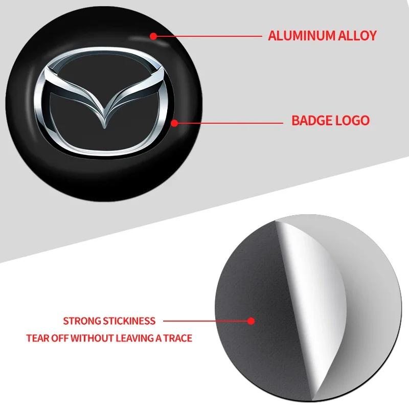 4PCS Car Wheel Center Hub Caps Covers Sticker Decals For Mazda 3 Bk 6 G Gh Cx3 6 Gj 626 Demio 323 Cx-5 Cx-7 Cx9 Cx8 Cx30 Mx-5 FF24