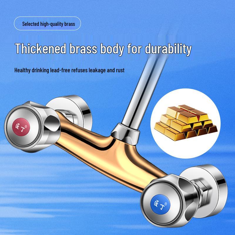 304 Stainless Steel Wall-Mounted Faucet for Hot/Cold Water - Ideal for Laundry, Balcony, and Vegetable Washing Sinks