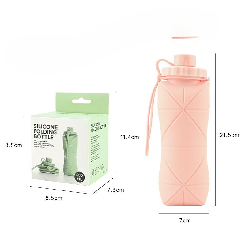 Легкая спортивная бутылка пищевого качества Складная силиконовая чашка для воды Легко носить Дорожная бутылка для воды Просторная телескопическая чашка для воды