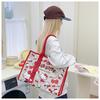 Large Capacity Korean Cartoon Cat Canvas Crossbody & Tote Bag