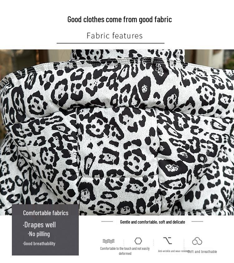2026 Winter-Autumn Women's Leopard Print Short Cotton Jacket with Stand Collar