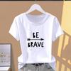 (Asian Size) Graphic Tee Casual T Clothing Sweet Letter Style Trend Print Female Casual Women's Top Fashion Short Sleeve T-shirt