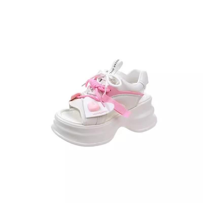 Women's Heart Pattern Platform Elevated Sport Roman Sandals New Arrival