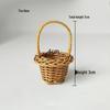 Миниатюрная игрушечная цветочная корзина из бамбука и ротанга