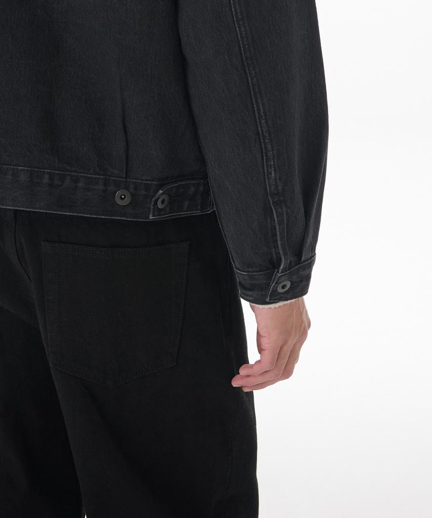 Musinsa Standard Denim Officer Jacket [Washed Black]