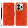 Для Xiaomi Redmi Note 14 5G Чехол-кошелек Кожаный чехол для телефона с цветочным и бабочковым принтом Подставка