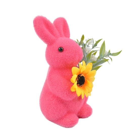 Украшение Зайчик Пасхальное Украшение с Искусственным Мхом Смоляное Ядро Водонепроницаемое Устойчивое к УФ-лучам Наружный Весенний Декор для Центрального Элемента