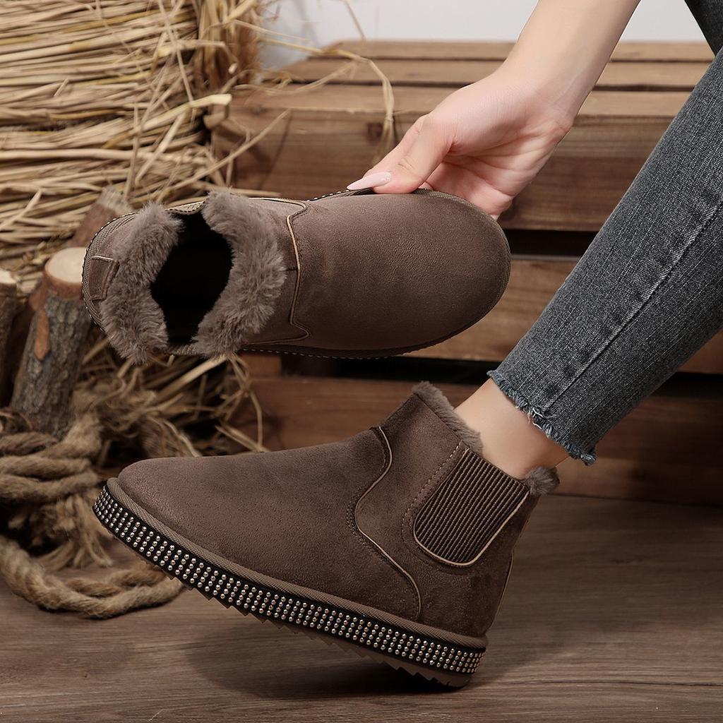 Fashion Warm Flat-bottomed Short Boots for Children To Wear 2025 Autumn and Winter New Comfortable and Versatile Casual Snow Boots for Women