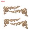 4pcs Wooden Carved Corner Onlay Applique Furniture Mouldings Decal Home Decor Art DIY Ornament Room Decoration