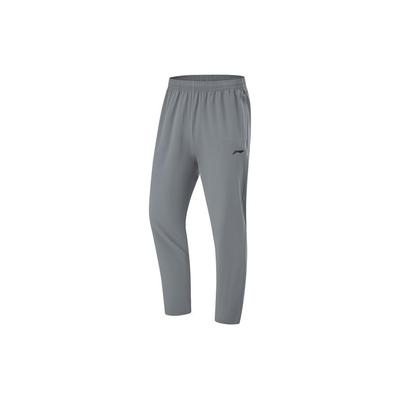 Штаны спортивные мужские Li Ning Fitness Series, однотонные, прямые, влагоотводящие, быстросохнущие, трикотажные, темно-серые, AYKU459-2