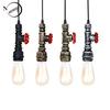 Loft Industrial Iron Water Pipe Steam Punk Vintage Pendant Lamp Cord E27 Led Pendant Lights Bedroom