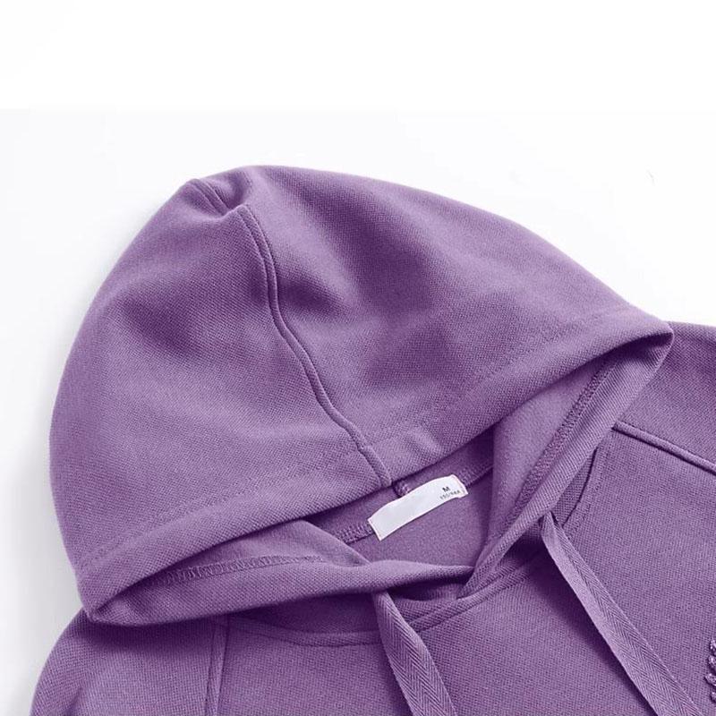 Hooded Sweater Women's Fall and Winter Striped Long-sleeved T-shirt Big Yards Ing Solid Color Shirt Casual Pullover Tops