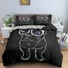Bulldog Pattern Duvet Cover Set Cute Cartoon Dog King Queen Full Size Bedding Set for Kid Boy Girl Polyester Comforter Cover