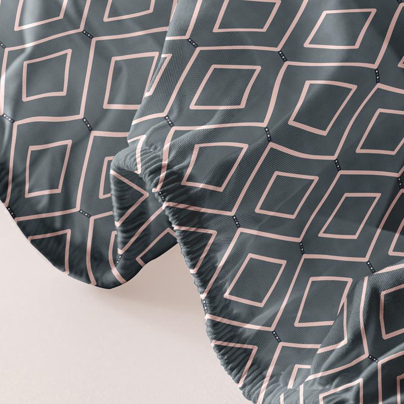 1 Simple Modern Geometry Printed Matte Fitted Sheet, Bedroom Printed Bed Cover, Bedding (Excluding Pillowcases)