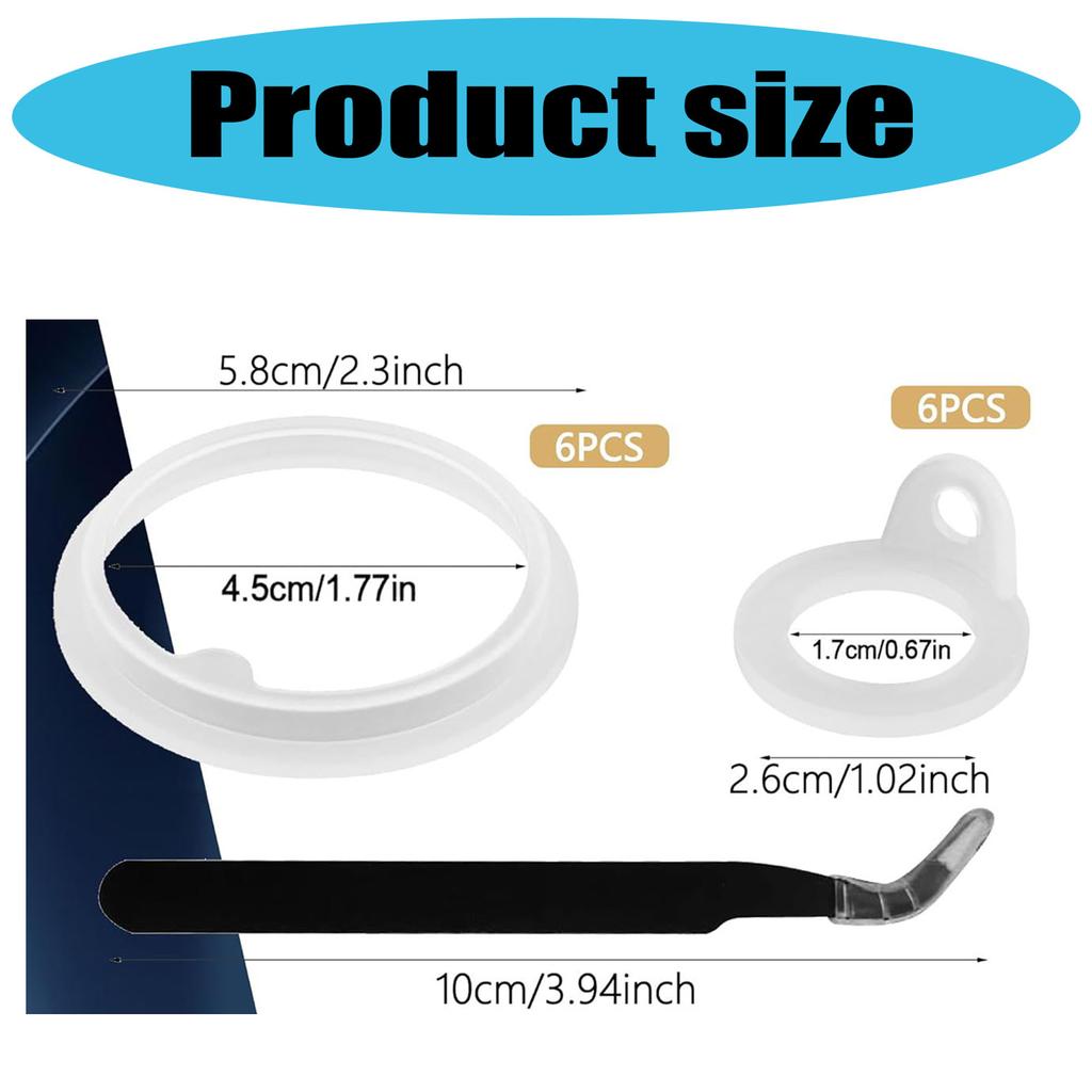 Набор из 13 силиконовых уплотнителей для стаканов для воды, предотвращающих протекание и сохраняющих температуру, прокладки для крышек-носиков, уплотнительные кольца для бутылок