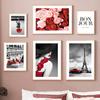 Wall Art Canvas Painting Black White Paris Towel Red Rose High Heels Girl Living Room Decor Posters And Prints Wall Pictures
