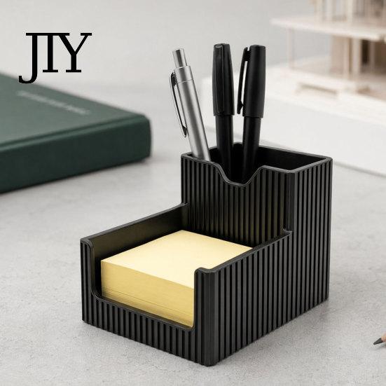 Solid Base Pen Holder 3D Printed Holder, 2-in-1 Stand & Sticky Notepads Multifunctional Desktop Organizer for Home Office Study Luxury Desk Accessory
