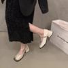 WomenFashion Square Toe Women Fashion Mary Jane Shoes Soft Sole Ballet Shoes Luxury Shallow Buckle Women  Brand Heels Sandals