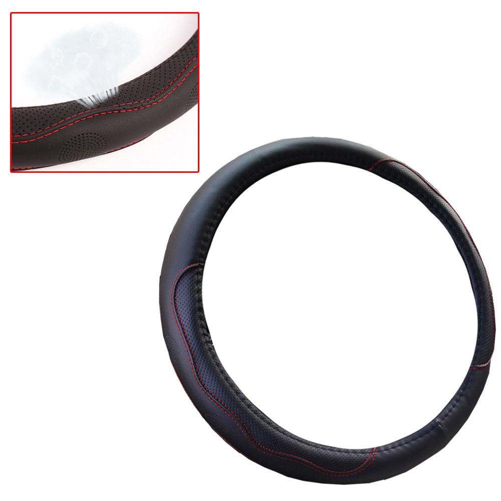 PU Leather Car-styling Steering Wheel Cover Good Grip Car Accessories 15" 37-38CM Anti Slip Breathable Universal Auto Accessorie