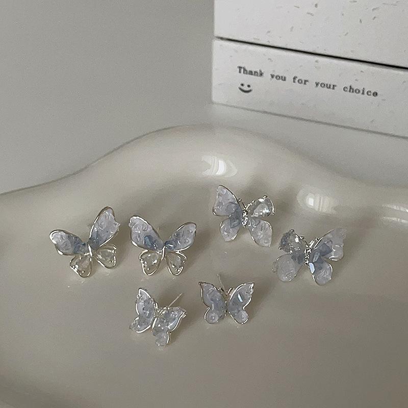 Серьги-гвоздики Niche Design Sense с кристаллами циркония и бабочками, женские, легкие, роскошные, ретро, изысканные, элегантные, высокотемпераментные серьги
