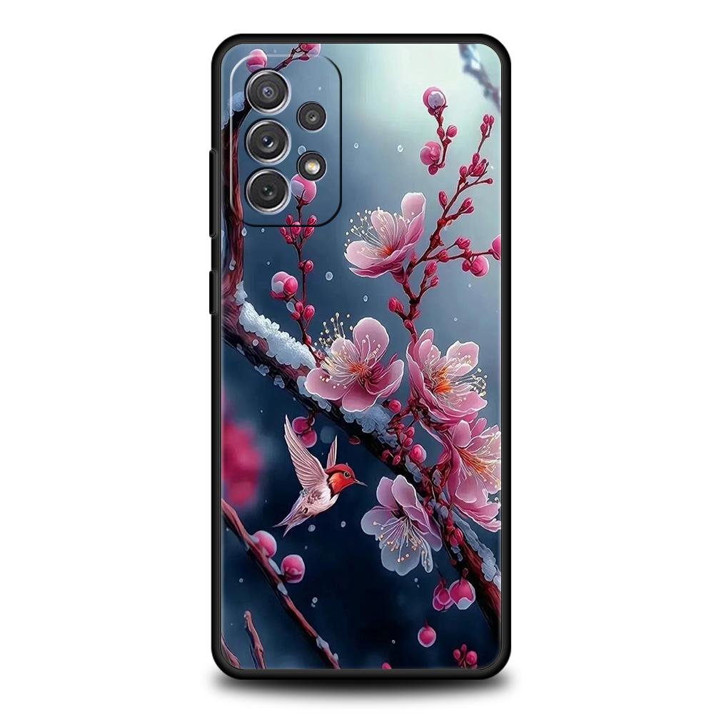 Cherry Blossoms Phone Case for Samsung Galaxy A15 A14 A25 A54 A34 A51 A71 A72 A73 A32 A52 A52S A11 A21S A31 A41 5G Soft Shell