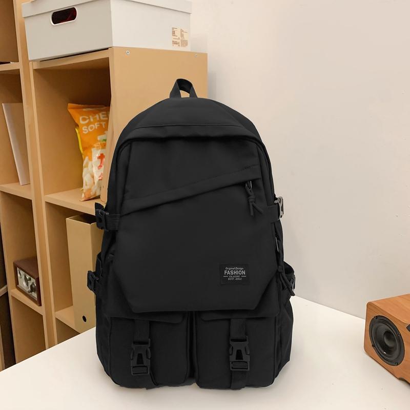 Женский рюкзак в стиле кампуса, однотонный мужской рюкзак, студенческий школьный рюкзак большой емкости