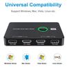 2-портовый USB/HDMI KVM-переключатель для совместного использования клавиатуры, мыши, принтера и монитора