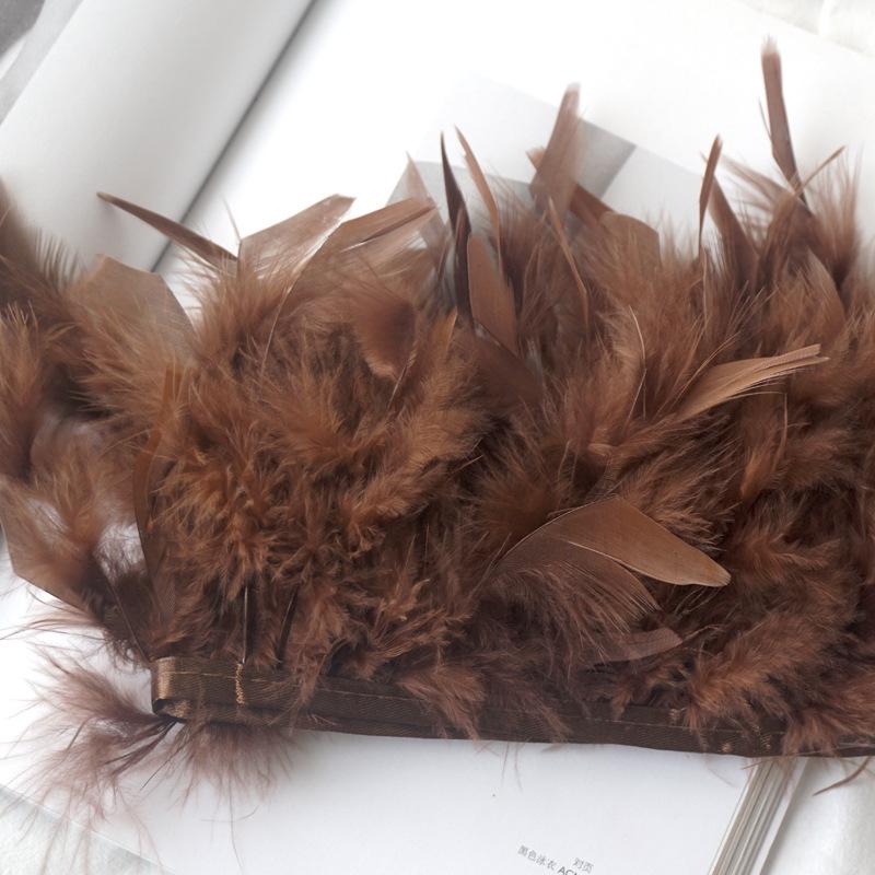 Long Turkey Fur Feather Cloth Strips Fire Edge Stage Performance Clothing Accessories Skirt Diy Decorative Materials