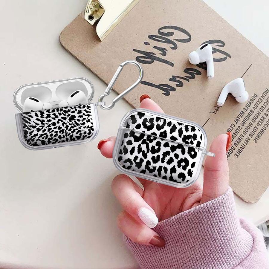 Прозрачные чехлы для наушников с принтом леопарда Чехол-обложка Для Airpods 4 1 Pro3 2 3 Pro2 Pro