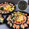 10Pcs Round Sandwich Platter Trays with Lids Clear Pattern Printed Food-grade Durable Elegant Catering Trays Sushi Box