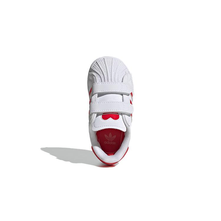 adidas Оригинальные SUPERSTAR Удобные Дышащие Низкие Скейтбордические Кроссовки Белые Красные Для Младенцев и Малышей FZ0644