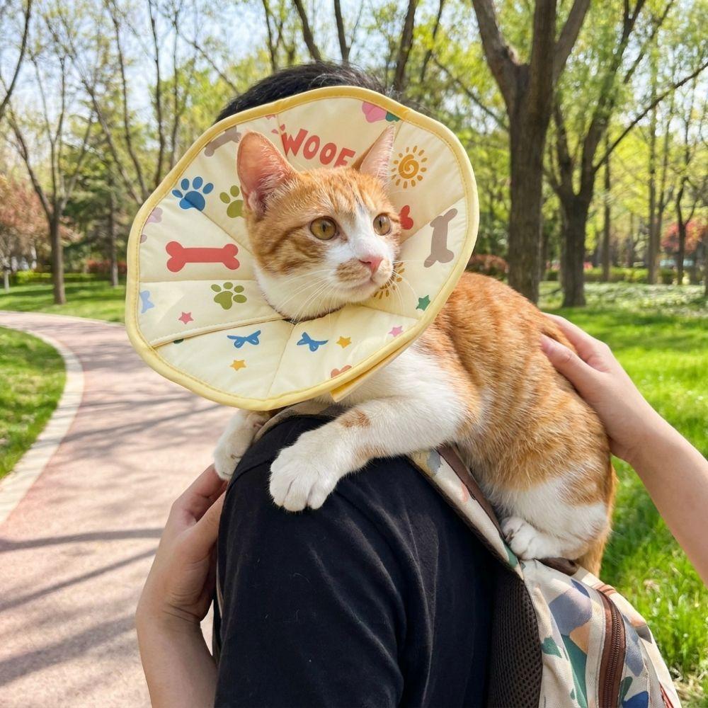 Adjustable Pet Elizabethan Collar Breathable Cat Recovery Collar Pet Cone Collar Cat Dog