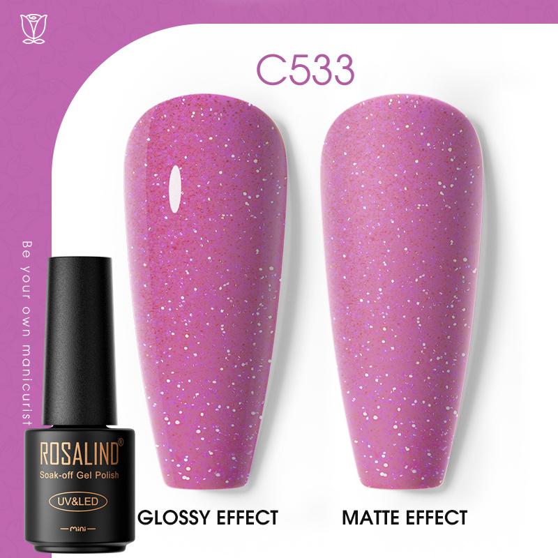 ROSALIND Красочный гель-лак для ногтей, блестящий гибридный лак, полуперманентный лак для ногтей, матовый верхний базовый слой, гель-лак для ногтей