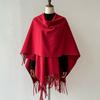 Women S Solid Thick Faux Cashmere Large Scarf For Winter Warmth