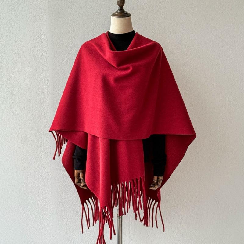 Women S Solid Thick Faux Cashmere Large Scarf For Winter Warmth
