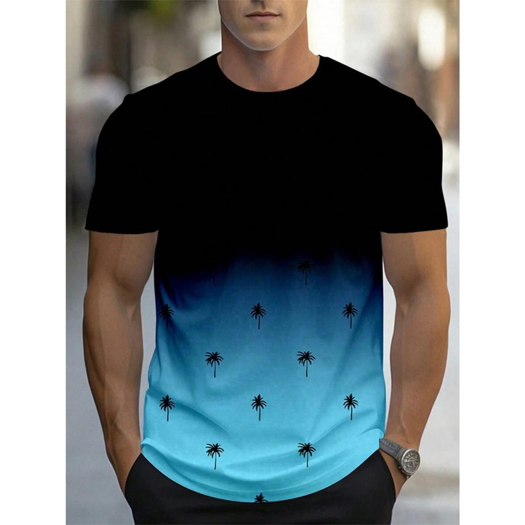 Hawaii Street Fashion Men's T-shirt New Summer Beach Vacation Men's Casual T-shirt Outdoor Sports Men's Short Sleeve Top