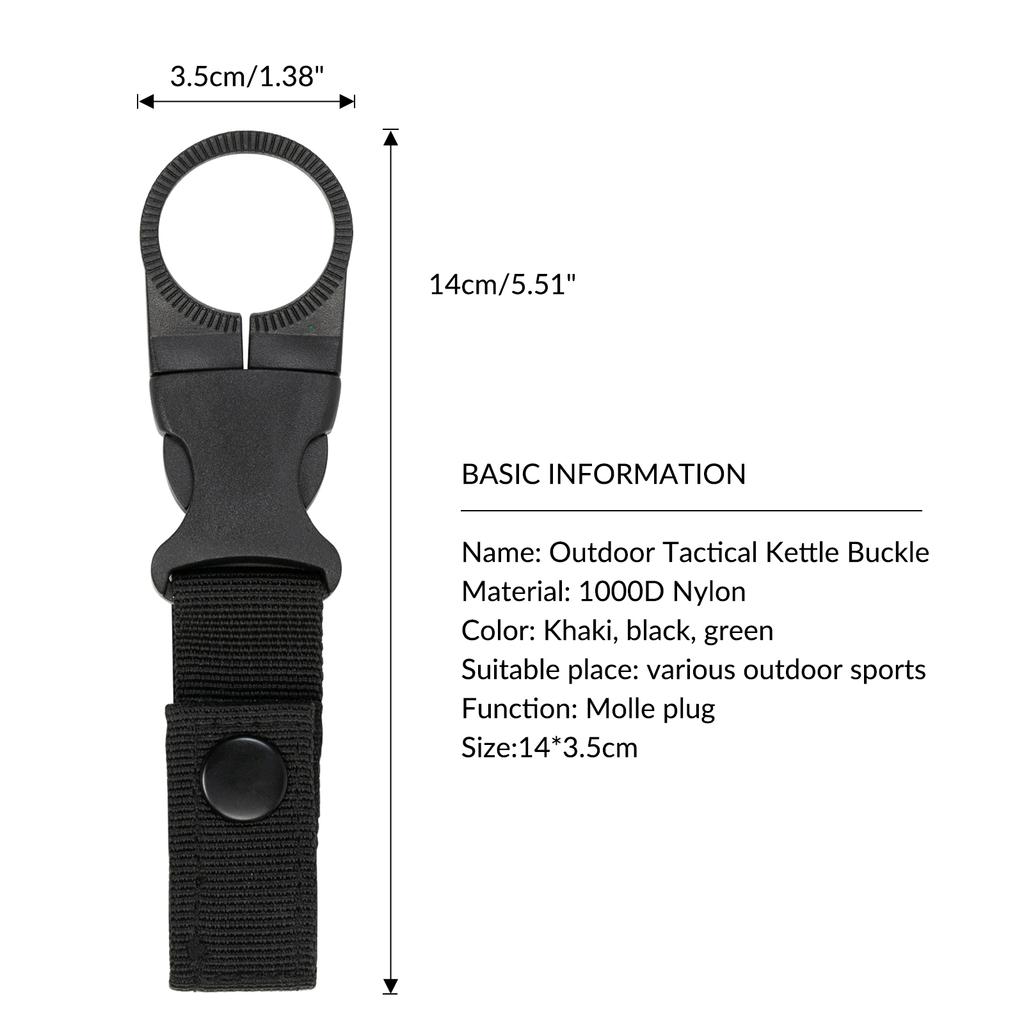 Тактическое снаряжение Военная нейлоновая стропа для наружных инструментов Пряжка Крючок Держатель для бутылки с водой Зажим для ремня Буш Кемпинг Пеший туризм Карабины