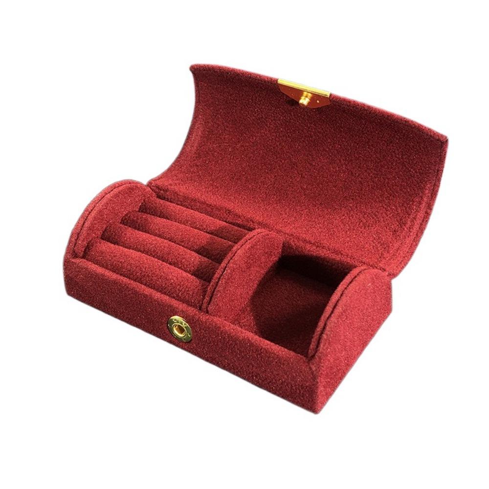 Bead Velvet Arch Face Jewelry Box Solid Color Travel Earring Organizer Women