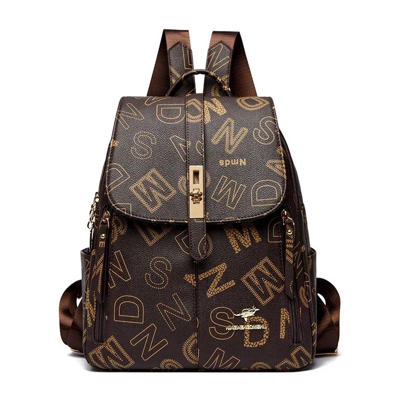 Luxury Designer Backpack for Women High-quality Soft Leather Shoulder Bag Fashion School Bags