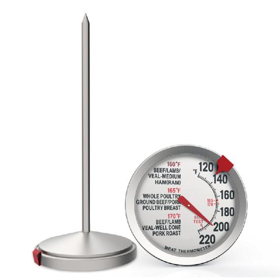 Термометр для мяса из нержавеющей стали с циферблатом 2,5 дюйма, термометр для мяса с мгновенным считыванием, термостойкий зонд для выпечки, конфет, масла, стейка, индейки