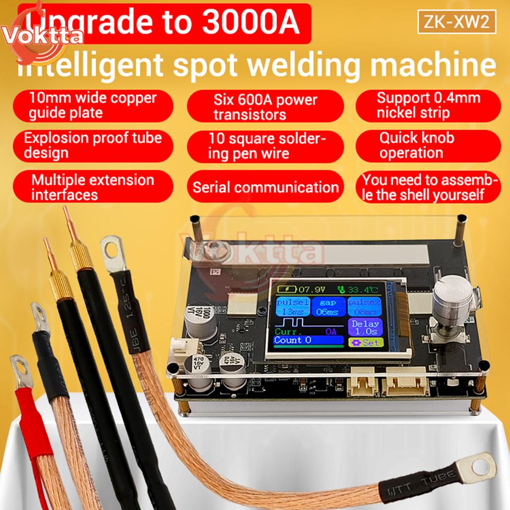 DC 3.6-15V 3000A Smart Bluetooth Spot Welder Kit 6-MOS Transistors 18650 Battery Nickel Sheet Double Pulse Spot Welding Machine