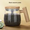 Automatic Self-Stirring Coffee Mug with Wooden Handle One-Key Start Electric High-Speed Stirring Cup with Lid