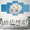 5 Pieces White Flowers  Daisy Blue sky Wallpaper Canvas Wall Art Home Decoration Modular Picture Print Bedroom Poster Painting No Frame