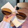 Fashion Vintage Metal Oval Sunglasses Women Small Frame Eyewear Summer Traveling Drive Sun Glasses Female European And American