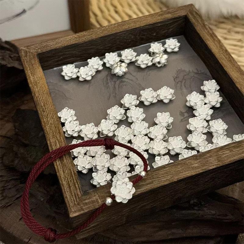 Китайский стиль ручной плетения Лотос счастливые браслеты для женщин мужчин простые изысканные регулируемые браслеты ювелирные аксессуары подарки