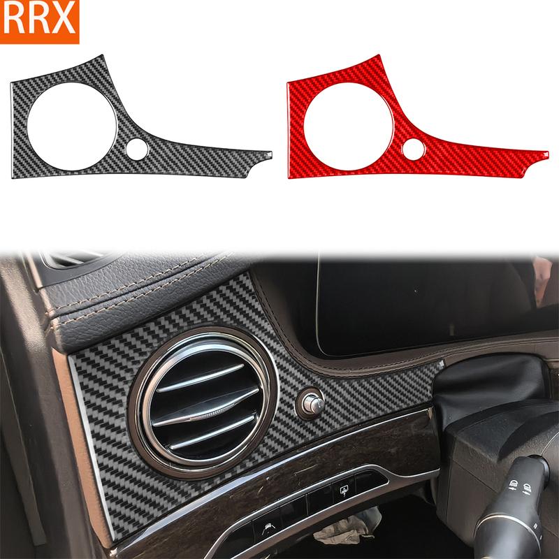 For Benz S-Class W222 2013- Real Carbon Fiber Sticker Driver Dashboard Air Vent Panel Car Accessories Interior decorative