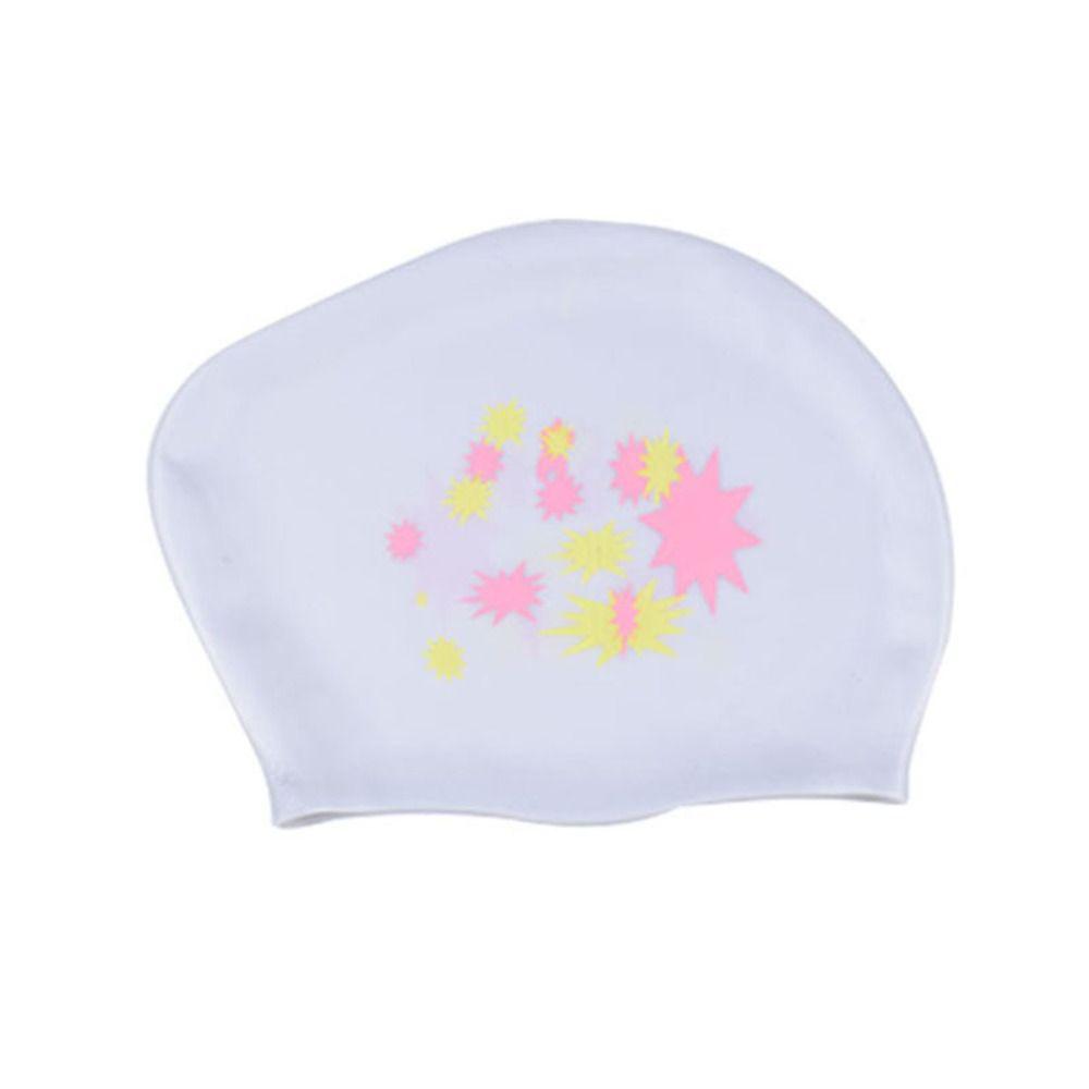 Силиконовая шапочка для плавания со звездным узором, силикагель, снаряжение для плавания, новая шапочка для плавания с длинными волосами для взрослых