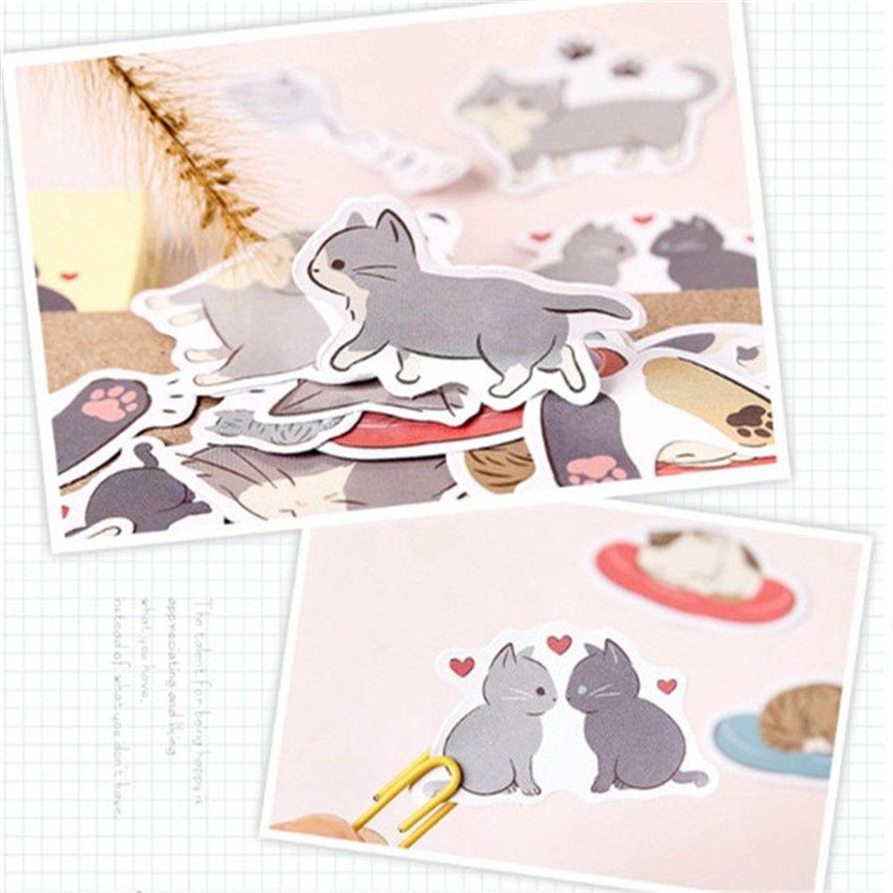 Товары для творчества Сделай сам Скрапбукинг Декоративные наклейки Канцелярские наклейки 45 шт./коробка Дневник кота