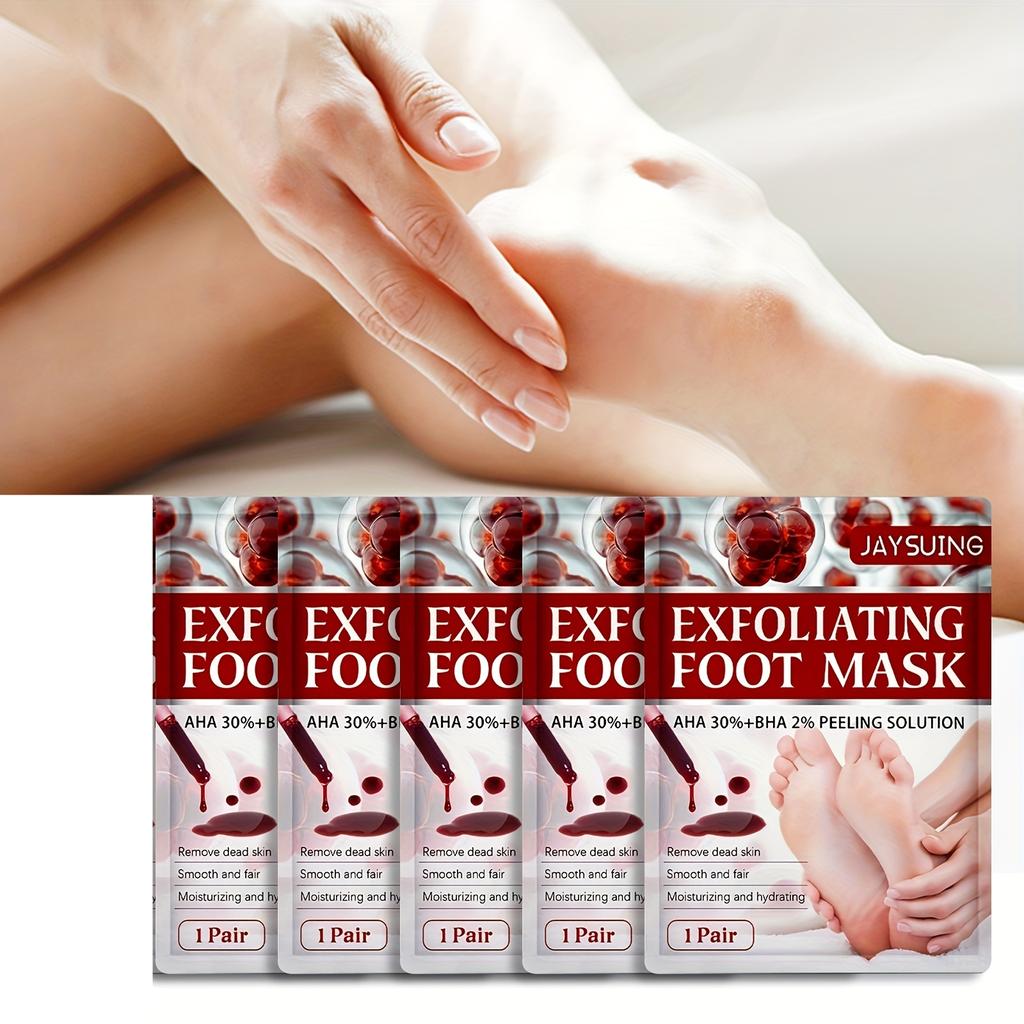 Exfoliating Foot Mask Set Reveal Smooth Soft Feet with AHA & BHA Exfoliation Dead Skin Removal Moisturizing and Hydrating for Dry Rough Cracked Feet