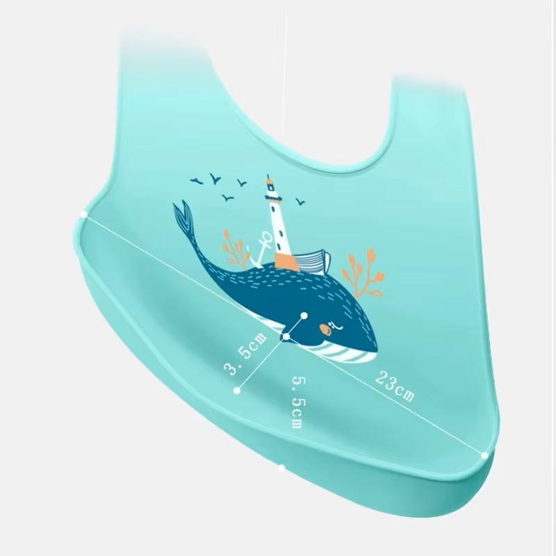 Силиконовый нагрудник Детские принадлежности для кормления Водонепроницаемые детские нагрудники Детские вещи Милые Однотонные с принтом Детский нагрудник Девочка Мальчик Регулируемый Мягкий